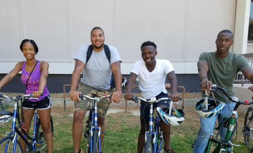 HBCU students on bikes
